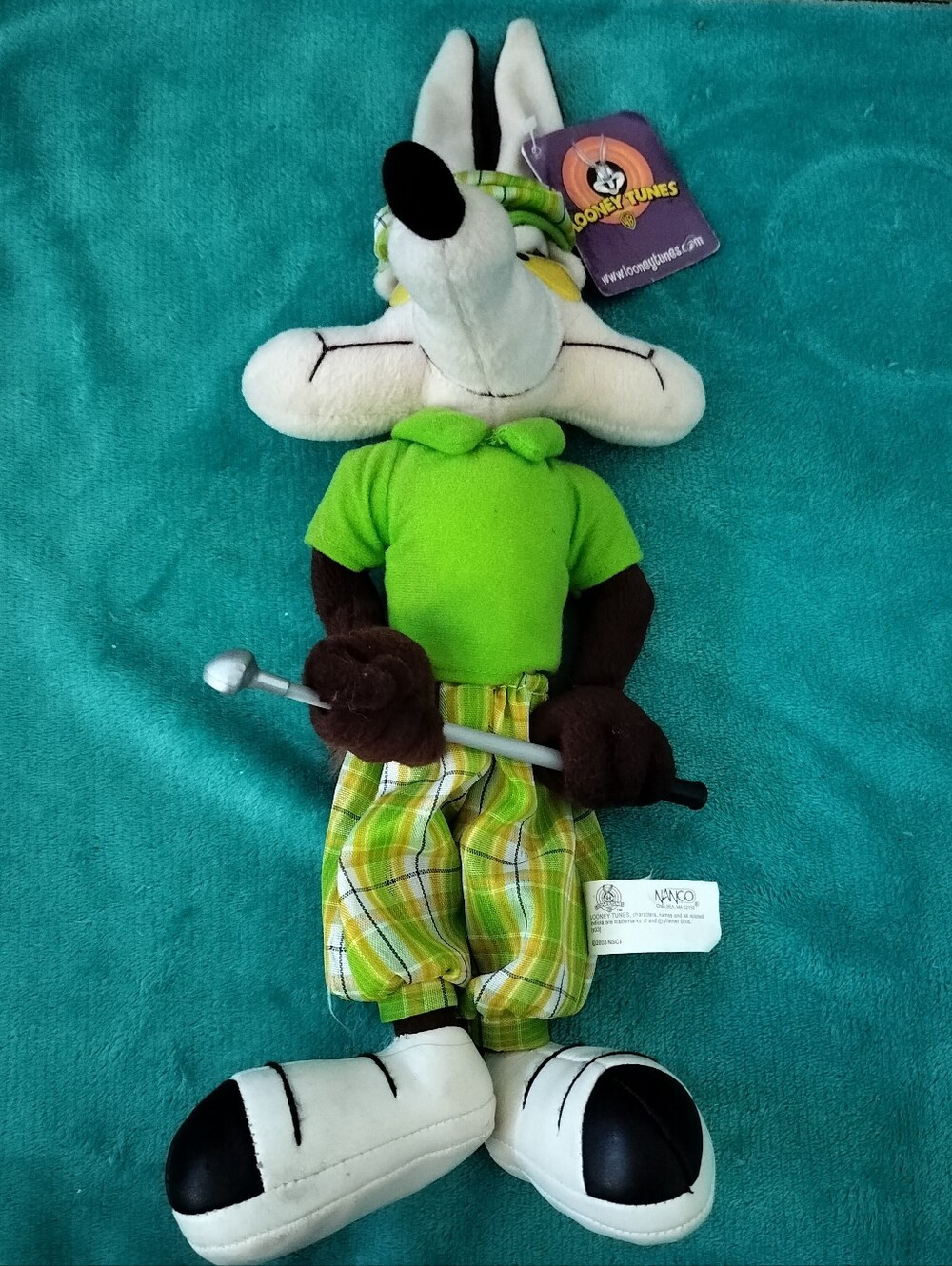 Vintage 2003 Nanco Looney Tunes Wile E. Coyote Golfer Plush Toy Original Tag
